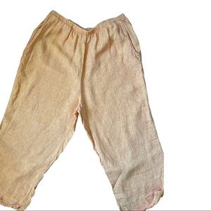 FLAX Linen Orange Pull On Elastic Waist Pants Size Medium